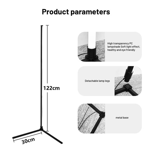 Led Corner Floor Lamp, Smart RGB Floor Lamp with App&Remote,Mulit-Colors Changing