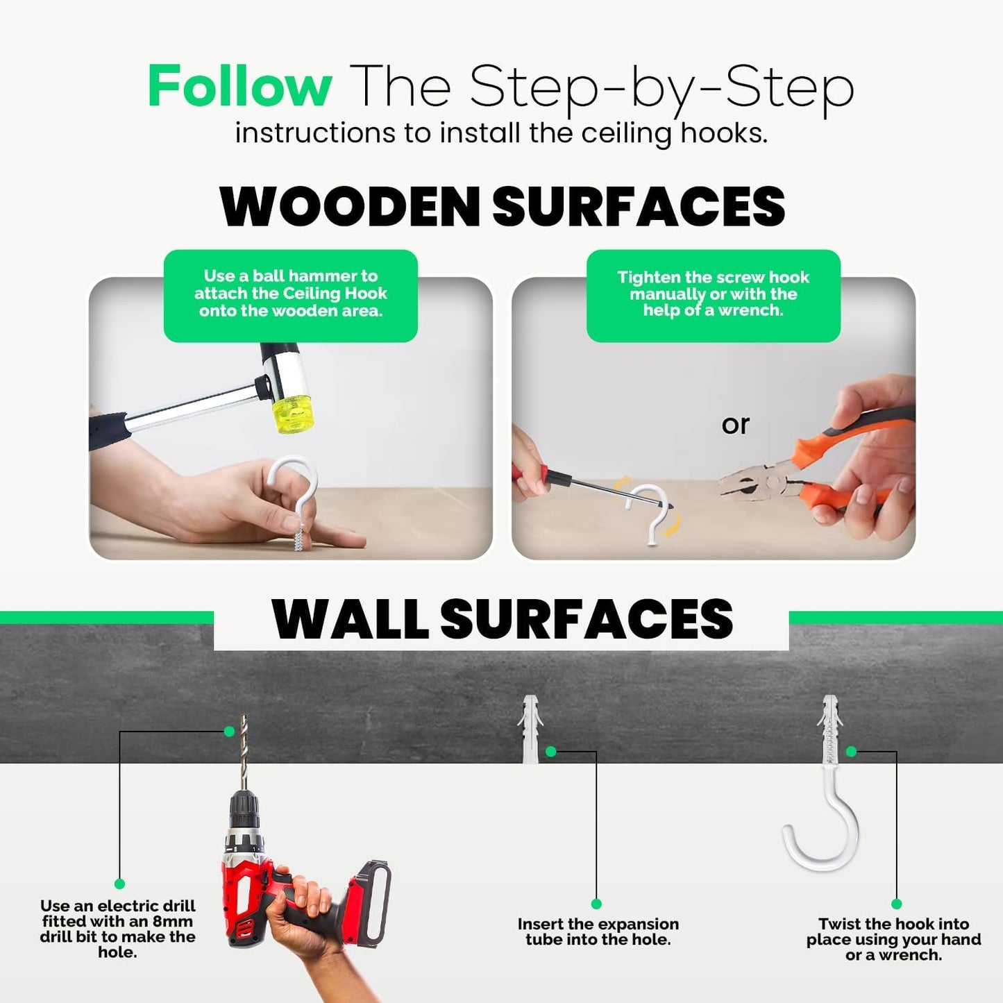 20 Pcs Ceiling Hooks for Hanging Plants - 2.9 Inches Heavy Duty, Hanging Hooks for Christmas Lights, Cups, Decors - White Vinyl Coated Screw in Plant Hanger Hook Indoor and Outdoor