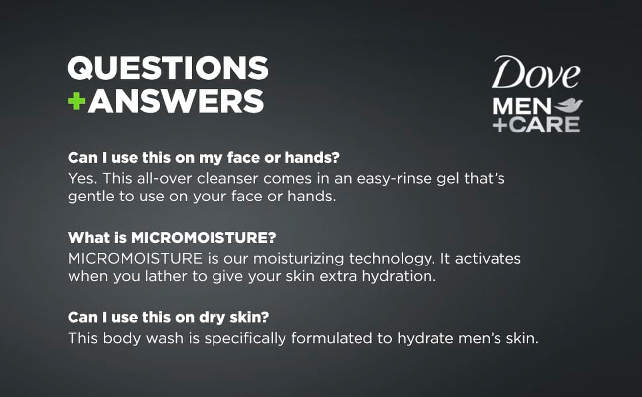 Dove Men+Care Body Wash Extra Fresh 4 Count for Men'S Skin Care Body Wash Effectively Washes Away Bacteria While Nourishing Your Skin 18 Oz