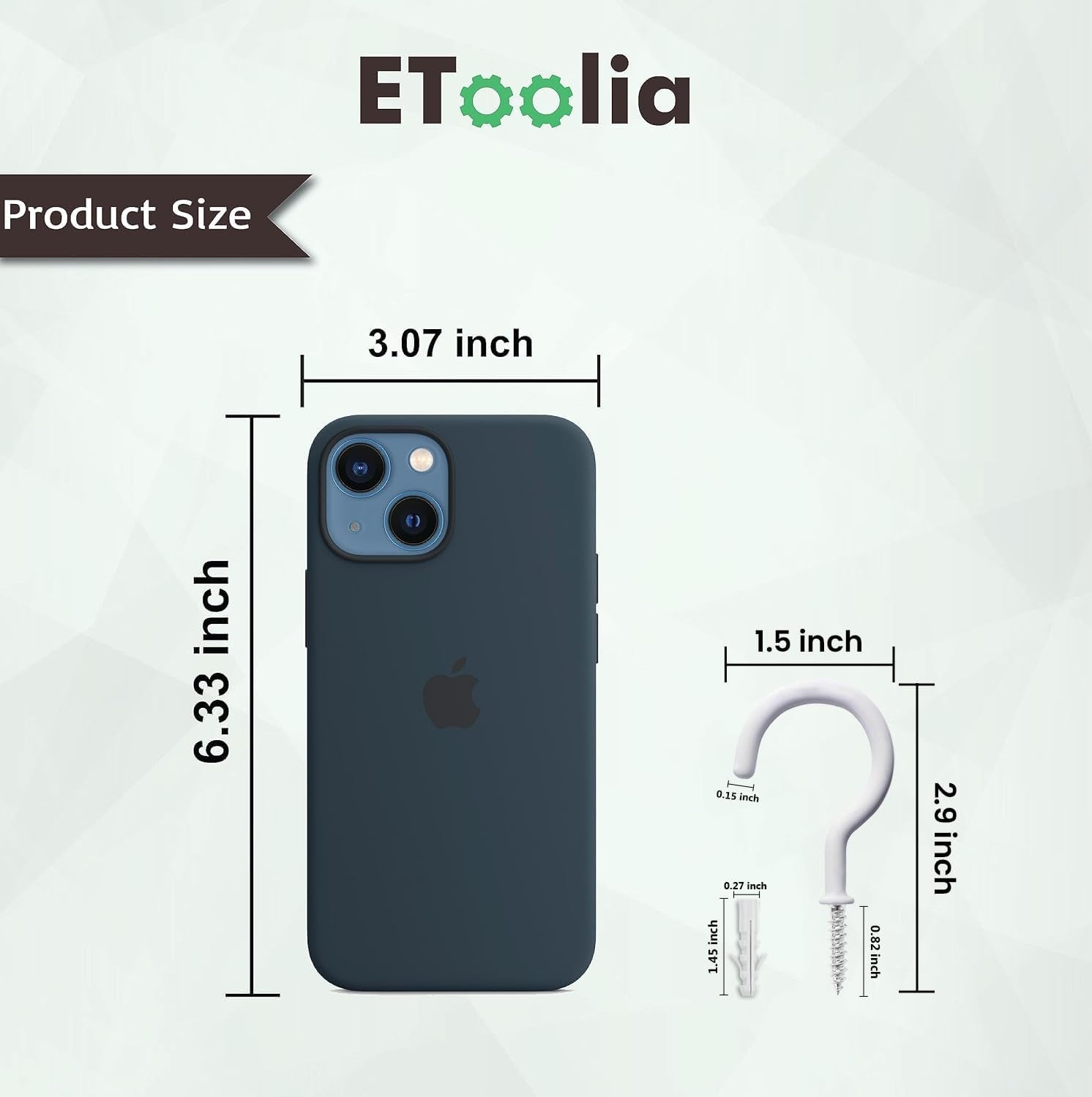 20 Pcs Ceiling Hooks for Hanging Plants - 2.9 Inches Heavy Duty, Hanging Hooks for Christmas Lights, Cups, Decors - White Vinyl Coated Screw in Plant Hanger Hook Indoor and Outdoor