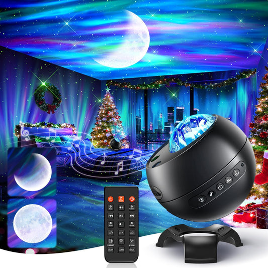 Galaxy Projector for Bedroom, 21Colors Northern Lights,15White Noise&Bluetooth Star Projector Galaxy Lights, Remote Ambient Lighting,Aurora Christmas Decor Room,Gifts for Kids,Adults